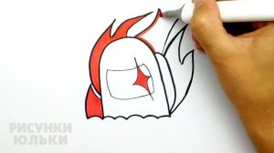 Как нарисовать кнопку САБОТАЖ в Амонг Ас | Просто рисуем Among Us | Рисунки Юльки