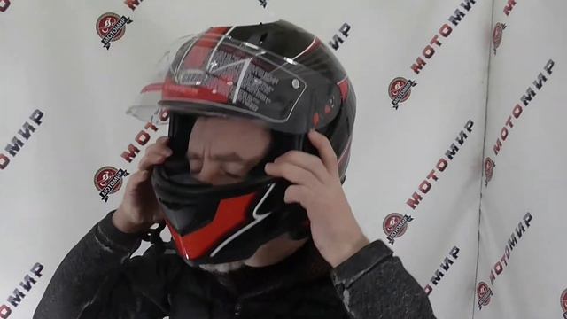 Шлем интеграл COBRA JK313, черный с красным смотреть онлайн