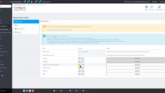 Prestashop Regenerate Cache смотреть онлайн