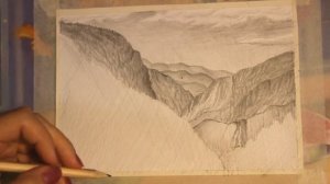 Рисунок карандашом/рисуем горы поэтапно