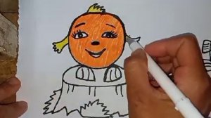 Как нарисовать колобок для детей/How to draw a bun for children