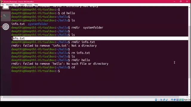 rmdir command (Implementation) | Remove/Delete directory in Linux/Unix