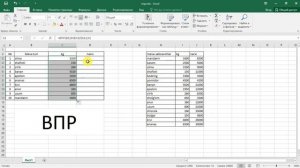 ВПР в excel, vlookup in excel, excelda ВПР