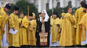 Патриарх Кирилл совершил литургию по случаю дня Крещения Руси