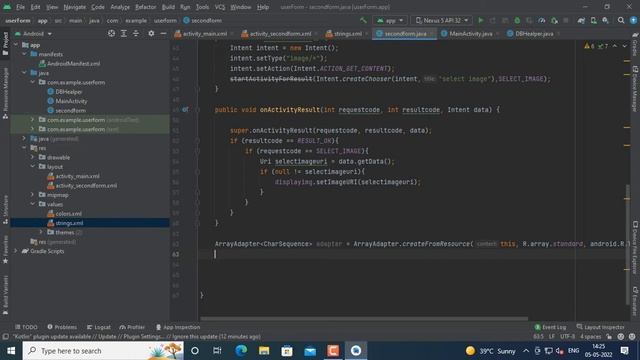 How add spinner widget in android