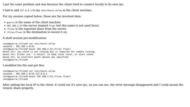 mount.nfs: rpc.statd is not running but is required for remote locking (5 Solutions!!) смотреть онлайн