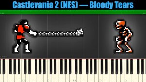 Castlevania II: Simon's Quest (NES) - Bloody Tears [УРОК PIANO SYNTHESIA]