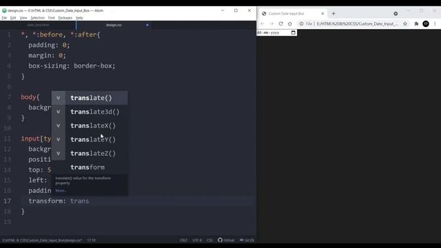 Custom Date Picker Button Using only HTML & CSS in 4 mins |Sandj Tech|