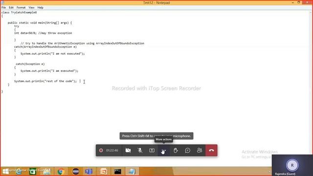 # StringBuffer in java # Exception Handling in java