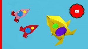 Поделка ко дню космонавтики | Ракета из бумаги | Origami rocket easy  #цветочкам