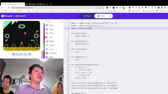 Day 409 - Teaching Kids Programming - Design/Develop an Apple Catching Game on Microbit using Pytho