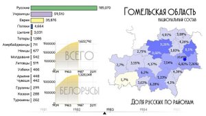 Национальный состав Гомельской области.Этнический состав.Инфографика.Статистика.Население Гомеля