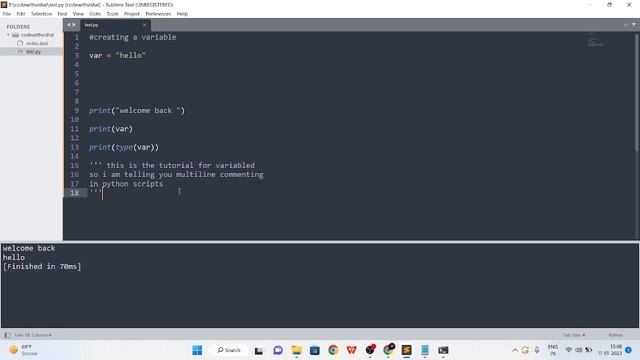 Python Basic Series In Hindi | Ep4 | Python Variables And Commenting