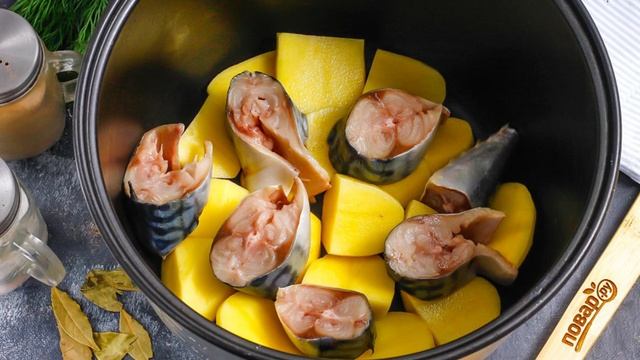 Скумбрия с картошкой в мультиварке