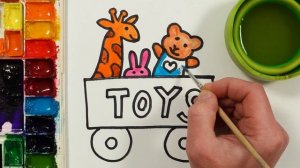 Рисование и раскраски для девочек! Рисуем игрушки в детской тачке  !\\ Творчество для девочек!