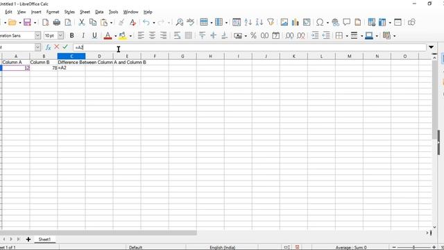Formula for Difference or Subtraction of two numbers and sequence in Libre Office смотреть онлайн