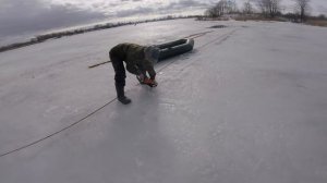 Спасение - Эвакуация затонувшей мотособаки .Провалился под лёд на рыбалке зимой !