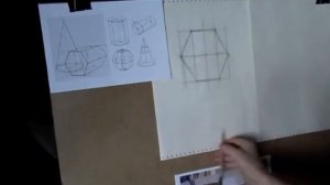 Урок 6. Построение шестигранника в перспективе.