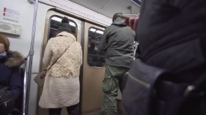 Russia, Moscow, metro ride from Библиотека им Ленина to Чи́стые пруды́