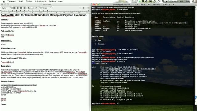 PostgreSQL ‪UDF for Microsoft Windows Metasploit Payload Execution‬ смотреть онлайн