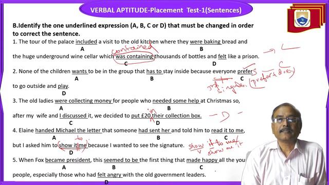 Verbal Aptitude – Placement Test 1Sentences by Mr. B Srinivas Reddy смотреть онлайн