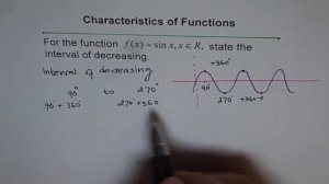 Decreasing Interval for Sine X Function