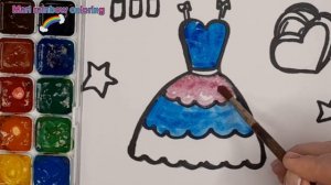 Рисунок и Раскраска ?? Платье Принцессы для детей. #drawing