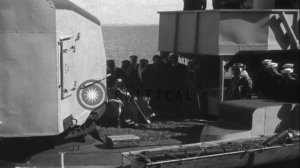 Ibn Saud  greets President Franklin D. Roosevelt on USS Quincy in the Suez Canal,...HD Stock Footag