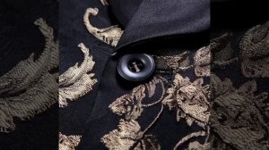 Shenrun Autumn Winter Men Blazer High Quality Gold Fashion Jacquard Embroidery Groom Jacket Shwal