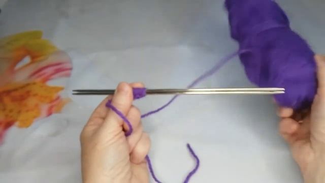 Крестообразный способ набор петель спицами . 3 варианта . смотреть онлайн