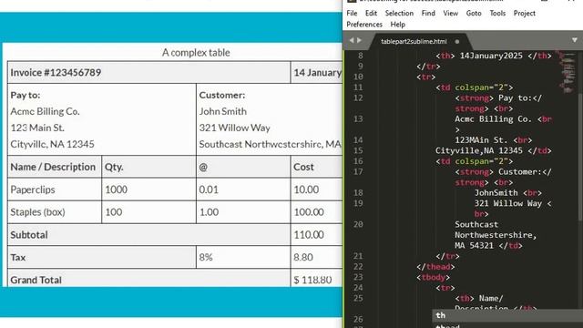 Lec 11: HTML table Part II-How to use thead, tbody, tfoot in HTML | use of advance table tags