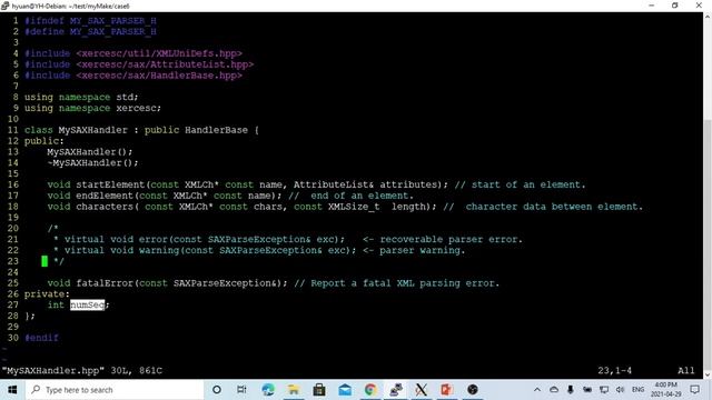 C++ Programming on Linux -  Apache Xerces C++ XML SAX Parsing Example