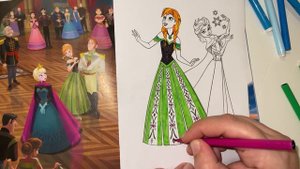 Холодное сердце Принцессы Анна и Эльза - раскраска- принцессы Дисней - Disney princesses coloring