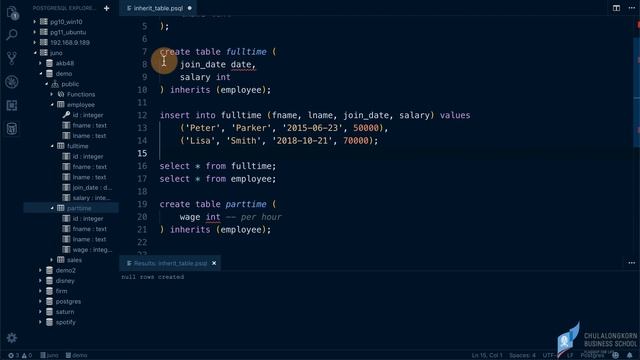 สอน PostgreSQL: การสืบทอดตาราง Table Inheritance смотреть онлайн