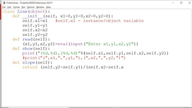 OOPS in Python Creating Line Class in Python