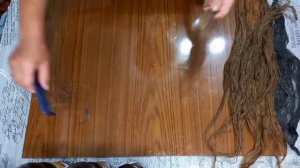 HAIR FOR DOLLS from tow / ВОЛОСЫ ДЛЯ КУКОЛ из пакли. Окрашивание водными морилками.