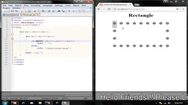 "LIVE" Rectangle Program in Php Script[Hindi] | Php Tutorial #19 смотреть онлайн