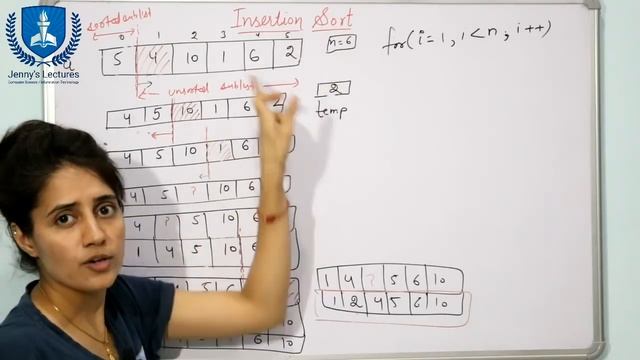 7.4 Insertion Sort Algorithm |Explanation with C Program| Data Structure Tutorials смотреть онлайн
