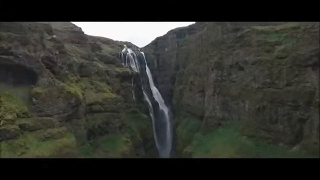#Исландия_водопады: Glymur #водопад потрясающие воздушные #беспилотные Футажи 1 смотреть онлайн