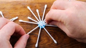 КРАСОТА из БЕЛЫХ ВАТНЫХ ПАЛОЧЕК своими руками. Поделки на Новый год. Декор Дома DIY. СНЕЖИНКА