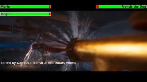 The Super Mario Bros. Movie (2023) Bathroom Disaster Scene with healthbars