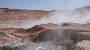 Geyser Sol de Manana. Bubbling mud pots. Volcanic activity. Salar de Uyuni Bolivia