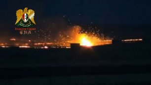 Сирия. Взрывы на складе боеприпасов террористов, уничтоженном авиаударом