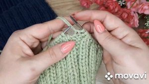 Как сделать фиксированный отворот на шапке резинка 2×2 #шапкаспицами