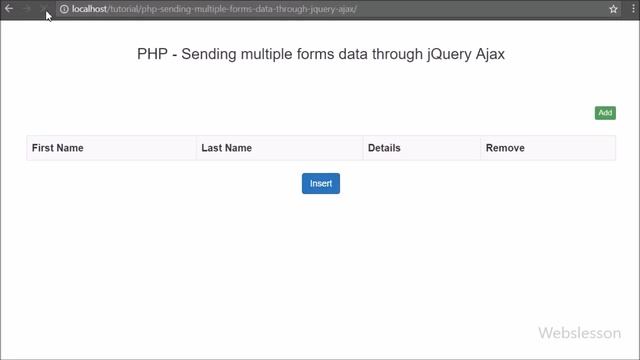 PHP - How to Insert Multiple Form Data using JQuery Ajax