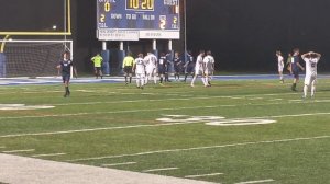 Luke Pascarella ties the game on a penalty kick in the 70th