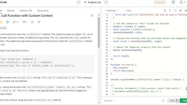 How to Call Functions with a Custom Context in JavaScript - Leetcode Problem Solved! || JavaScript