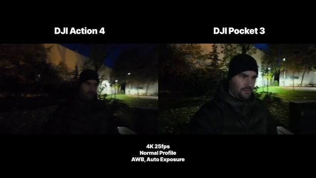 DJI Pocket 3 vs DJI Action 4 in LOW LIGHT смотреть онлайн