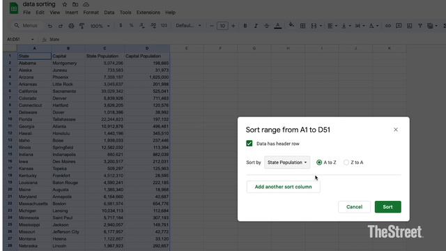 How to sort data in Google Sheets