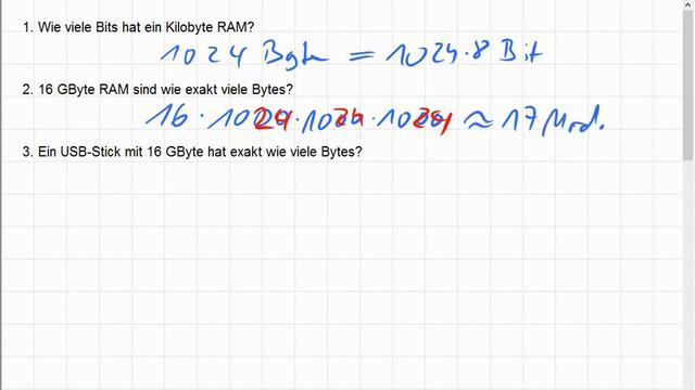01D.1 Bit, Byte, Kilobyte, Beispielrechnungen смотреть онлайн